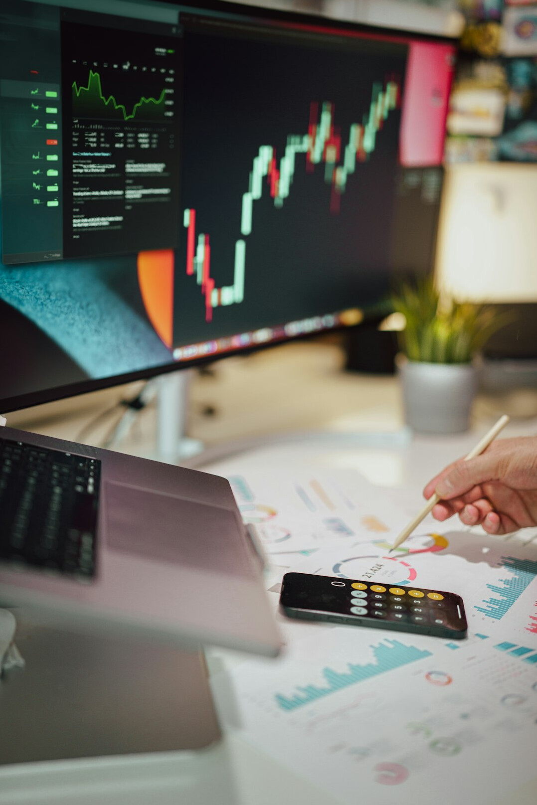 researcher analyzing data charts
