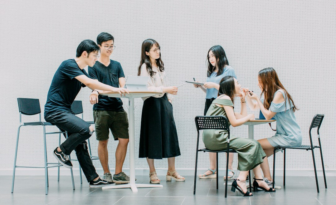 group of people in discussion
